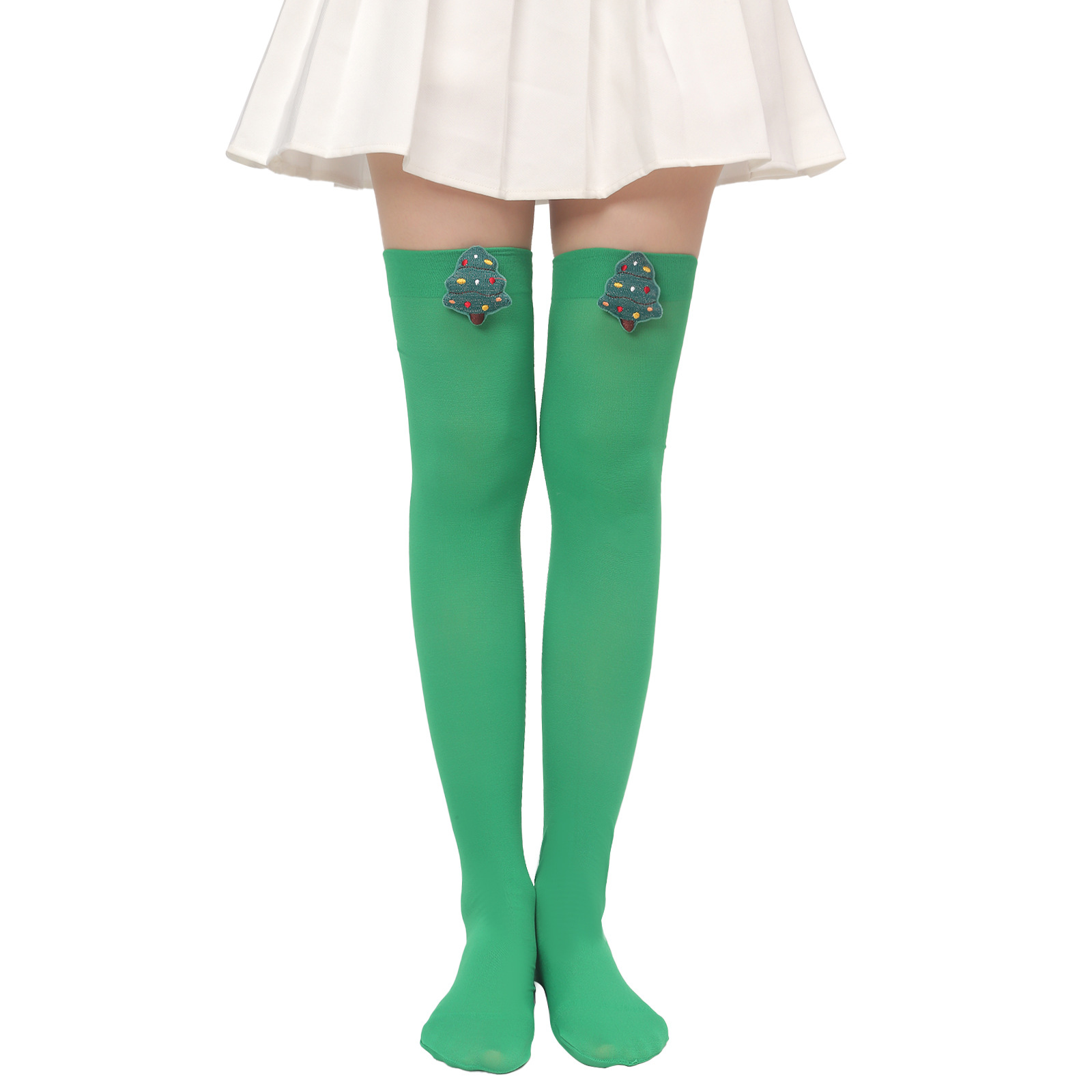 Irish Saint Thigh High Stockings Shamrock Striped Over Knee Sock